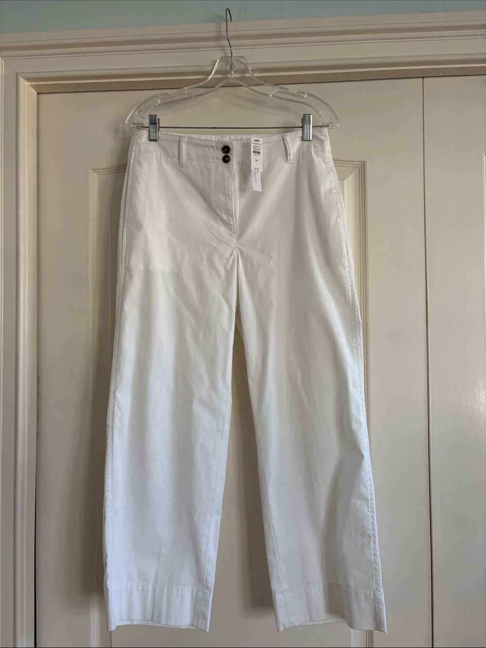 TALBOTS SUPERSOFT CHINO White Wide-Leg Pants NWT SIZE 6P